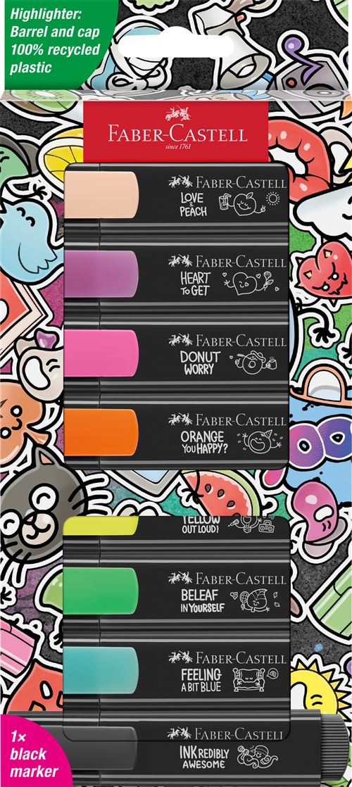 Etui carton 8 surligneurs Faber-Castell TL Graffiti