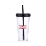 Verre avec paille Miniso Marvel 420 ml Noir