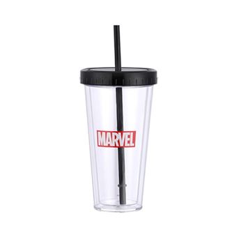 Verre avec paille Miniso Marvel 420 ml Noir