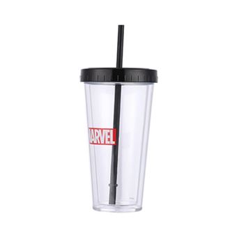 Verre avec paille Miniso Marvel 420 ml Noir