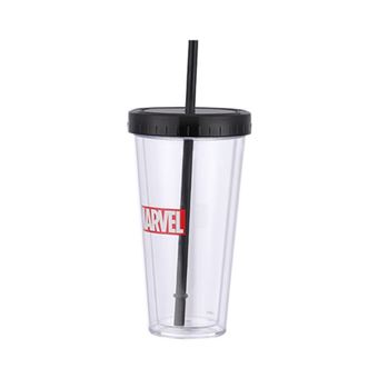 Verre avec paille Miniso Marvel 420 ml Noir