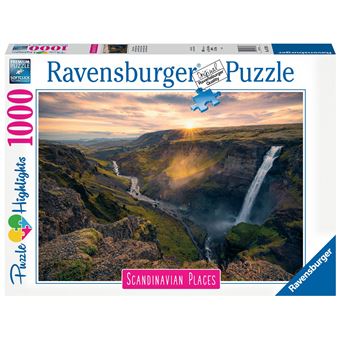 Puzzle 1000 pièces Ravensburger La cascade Háifoss Islande