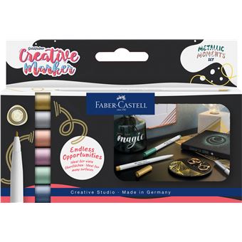 Set de 6 marqueurs créatifs Faber-Castell Goldfaber Metallic Moments - 1
