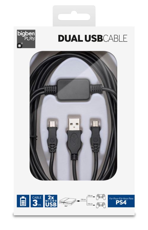 Câble de recharge BigBen Double USB pour Manette PS4 - Accessoire pour  manette - Achat & prix
