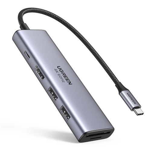 Hub USB C 6-en-1 Multifonction UGREEN Gris avec PD