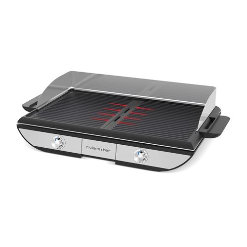Combiné Plancha Gril Riviera et Bar QPL700 2300 W Noir et Cuisinart Plancha et Grill, 1600 W Argent: : Jardin