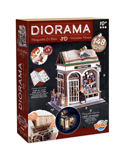 Maquette en bois Buki Diorama Librairie