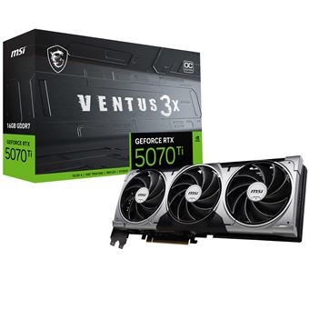 MSI Grafische kaart Nvidia GeForce RTX 5070 Ti 16G Ventus 3X OC Zwart en Zilver - 1