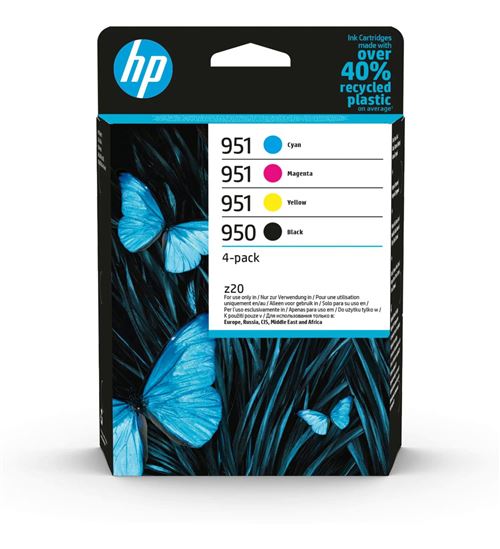 Pack de cartouche d'encre HP 950 Noir + Cartouche d'encre HP 951 couleurs Cyan, Magenta et Jaune