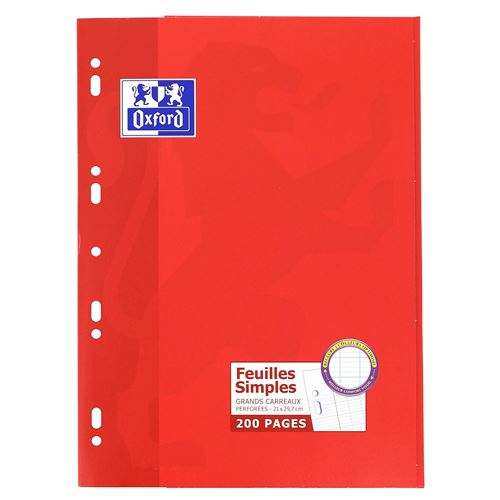 Feuilles De Rechange - OXFORD - A4 - 100 Feuilles - Couleur Bleu
