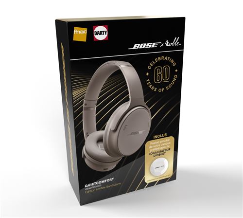 Pack Noël Casque Sans fil Bose X Noble QuietComfort Bluetooth avec réduction active du bruit Sandstone avec localisateur d'objet offert