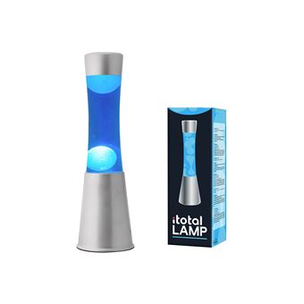 Lampe à poser Itotal Lave Base Argent Liquide Bleu Cire Blanche 25 W 30 cm