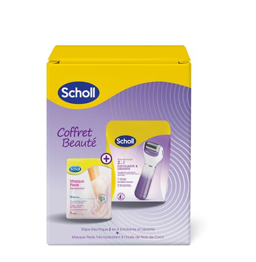 Coffret Scholl Velvet Smooth Râpe électrique pied et Masque très hydratant