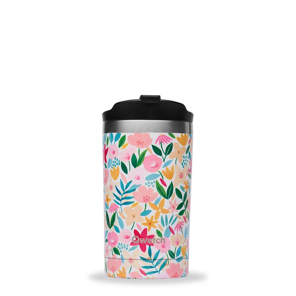 Travel mug Qwetch 300 ml Flora Rose Matériels de camping et randonnée Equipements sportifs