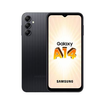 Samsung Galaxy A14 - 4G smartphone - double SIM - RAM 4 Go / Mémoire interne 64 Go - microSD slot - Écran LCD - 6.6" - 2408 x 1080 pixels - 3 x caméras arrière 50 MP, 5 MP, 2 MP - front camera 13 MP - noir - 1