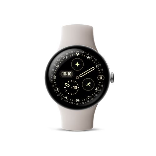 Montre Connectée Google Pixel Watch 4 41 Mm Bluetooth Argent Poli Avec Bracelet Sport Fluoroélastomère Porcelaine