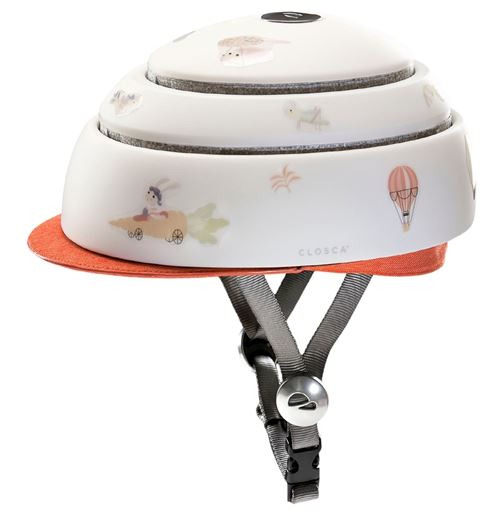 Casque de vélo pour enfants pliable Closca Leaf Taille S Beige et Orange