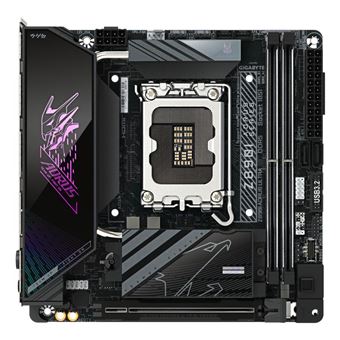 AORUS Z890I ULTRA - Moederbord - mini ITX - LGA1851-sokkel - Z890 chipset - USB4, USB-C 3.2 Gen2, USB 3.2 Gen 2, USB 3.2 Gen 1 - 2.5 Gigabit LAN, Wi-Fi 7, Bluetooth - interne afbeeldingen (CPU vereist) - HD Audio (8-kanaals) - 1