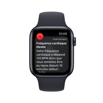 Apple Watch SE GPS + Cellular 2ème génération, boîtier Aluminium Minuit 44mm avec Bracelet Sport Minuit