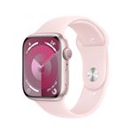 Apple Watch Series 9 GPS 45 mm Boîtier en aluminium Rose avec bracelet sport Rose clair M/L