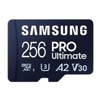 Carte mémoire microSDXC Samsung Pro Ultimate 256 Go Bleu + lecteur - 1
