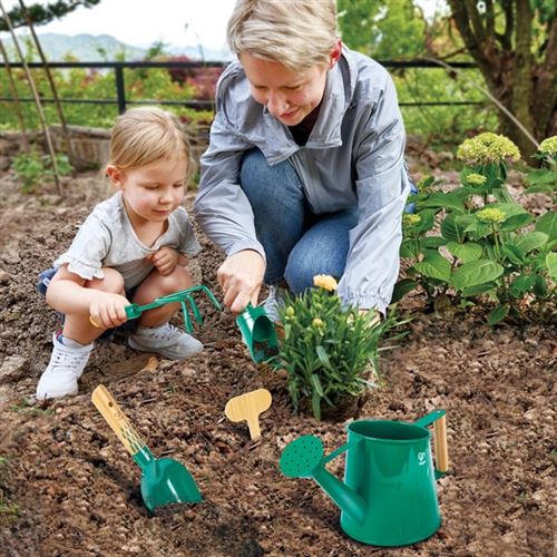 Outils Jardinage - Kit Jardinage Adulte - 9Pcs, avec XL Sac de Rangement,Truelle,Sécateur,Transplanteur,Cultivateur,Râteau a main - Jardin