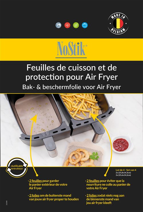 Nostik - Feuilles de Cuisson et Protection pour Air Fryer - Rectangulaires - Image 2
