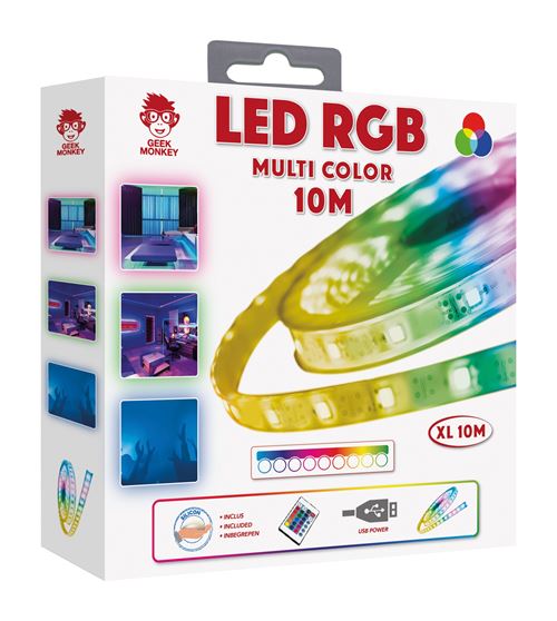 RUBAN LED COULEURS RGB 10 METRES QUALITE PREMIUM AVEC TELECOMMANDE - vue 2
