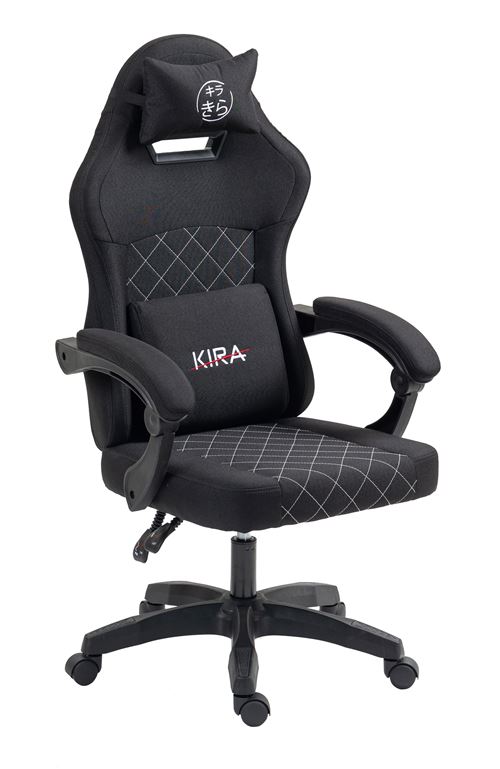 Chaise Gaming Kira Shinken Tissu Noir