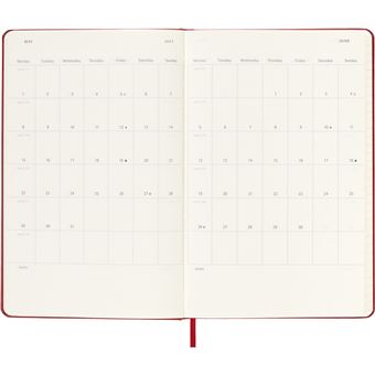Agenda scolaire Moleskine 2022 2023 Journalier grand format Rigide Rouge