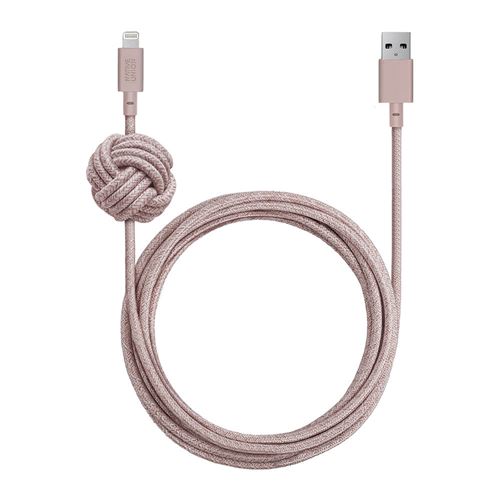 Câble Native Union Night Lightning vers USB 3 m Rose