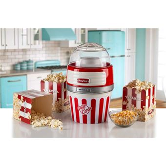 Machine à Popcorn Sans Huile 1200W - Popcorn Sain En 3 Min - Pour Cinéma Maison, Fêtes, Rouge