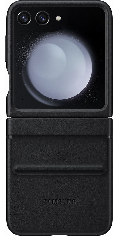 Coque en simili cuir pour Samsung Z Flip 5 Noir