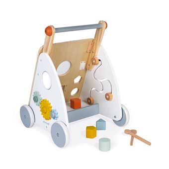Jouet à pousser en bois Janod Chariot multi-activités Sweet Cocoon