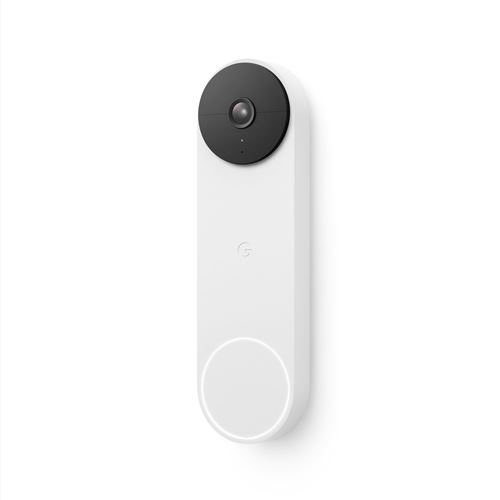 Sonnette avec caméra de surveillance sans fil Bluetooth Google Nest Doorbell Blanc neige