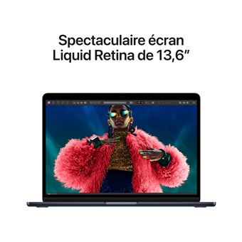 Apple MacBook Air 13,6'''' 512Go SSD 16Go RAM Puce M3 CPU 8 cours GPU 10 cours Minuit Nouveau