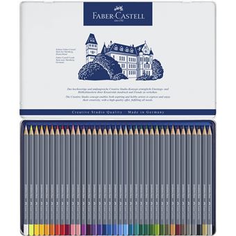 Boîte métal 12 crayons aquarelle Faber-Castell Goldfaber