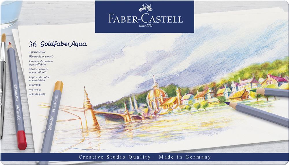 Set De 36 Crayons Aquarelle Avec Pinceau – Boîte Métallique Portable – Couleurs Solubles – Mélange Et Superposition – Cadeau Artiste