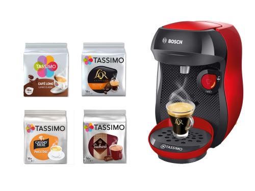 Cafetière à Dosette Bosch Tassimo Happy 1400 W Rouge Et Noir