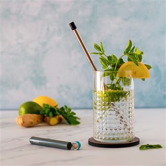 Paille Inox Lund London Skittle Gris et Vert