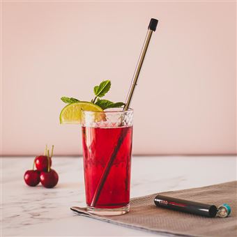 Paille Inox Lund London Skittle Gris et Vert