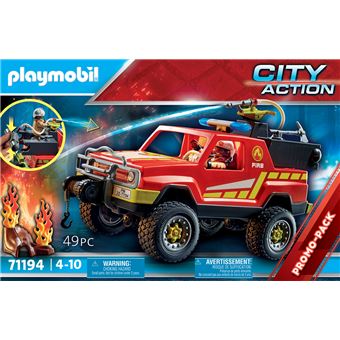 PLAYMOBIL - Pompier et quad - Voiture et figurine - JEUX, JOUETS -   - Livres + cadeaux + jeux