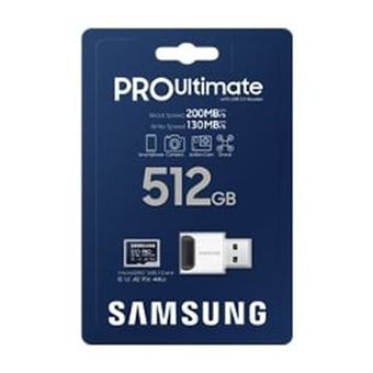 Carte Micro SD Samsung PRO Ultimate 512 Go + lecteur - Carte