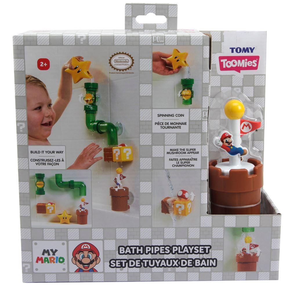 My Mario Tuyaux De Bain – Jouet De Bain Interactif Avec Circuit D’eau à Construire – Pièces Rotatives Et Effets – Dès 2 Ans – Licence Nintendo
