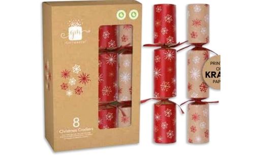 Boîte de 8 crackers Flocons de Neige Tom Smith Esprit Papier