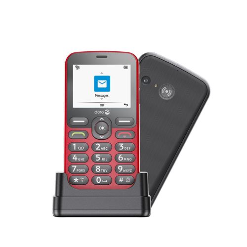 Téléphone portable basique Doro 1880 2,4 4G Micro SIM Rouge