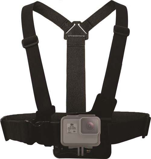 Harnais de poitrine Movin'CAM Noir pour GoPro Hero7 White, Hero7 Silver et Hero7 Black