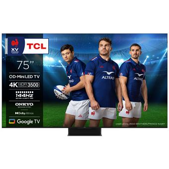 TV QLED TCL 75C89B 190 cm 4K UHD Google TV 2024 Aluminium brossé - 1