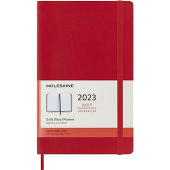 Agenda scolaire Moleskine 2022 2023 Journalier grand format Souple Rouge