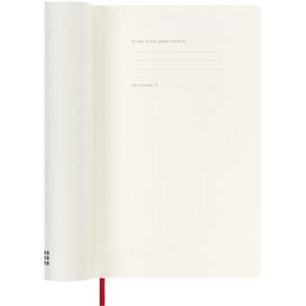 Agenda scolaire Moleskine 2022 2023 Journalier grand format Souple Rouge